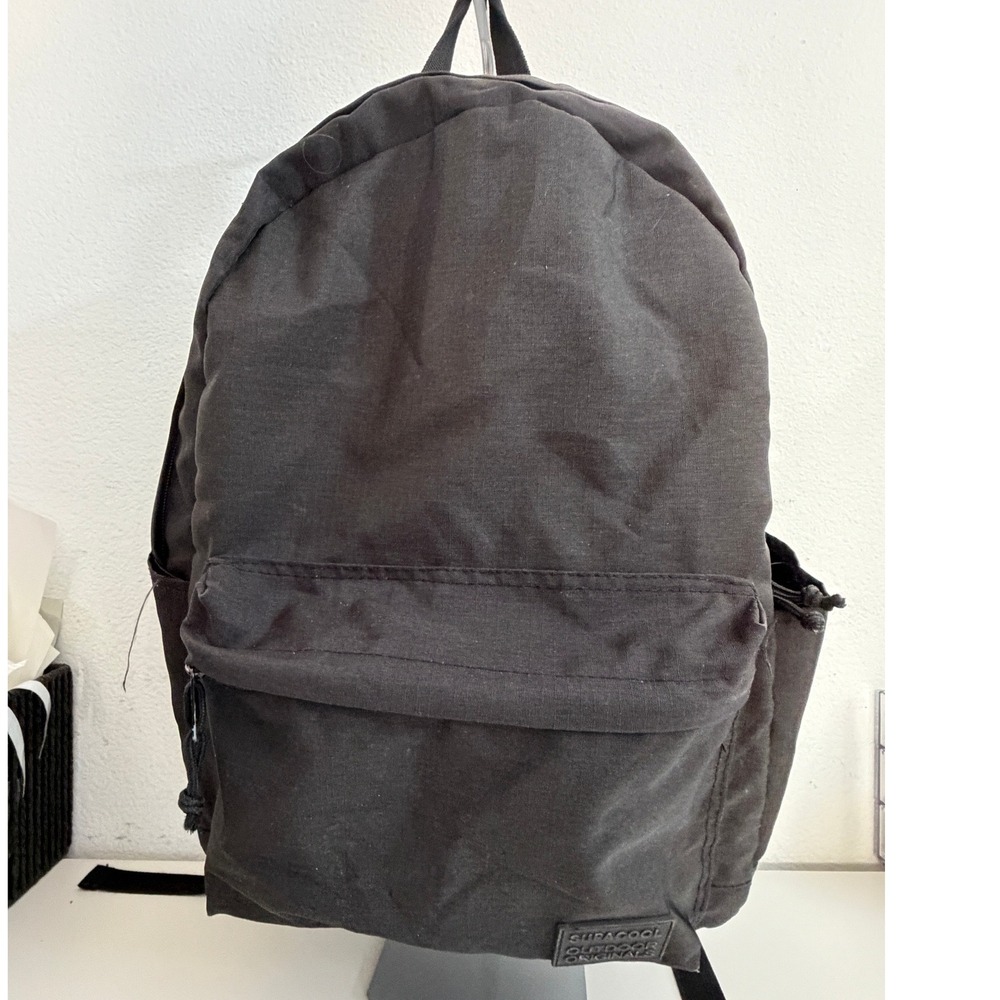 Supacool Outdoor Originals Black Canvas Backpack Laptop Sleeve School Bag